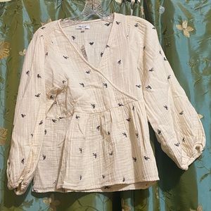 Madewell poplin bow tie shirt 🎀